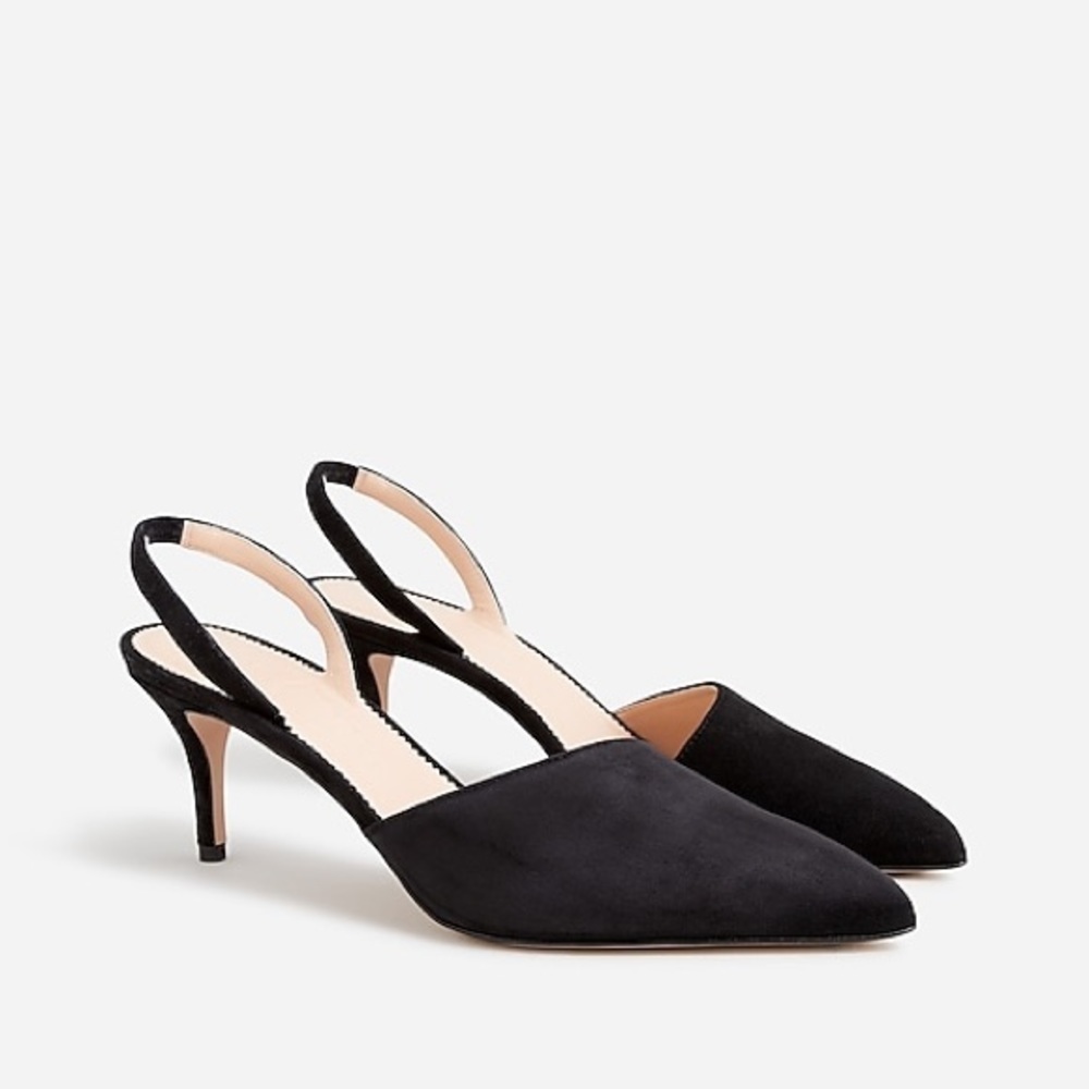 J Crew Colette Asymmetrical Slingback Pumps In Suede Item Bk486